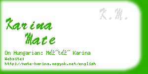 karina mate business card